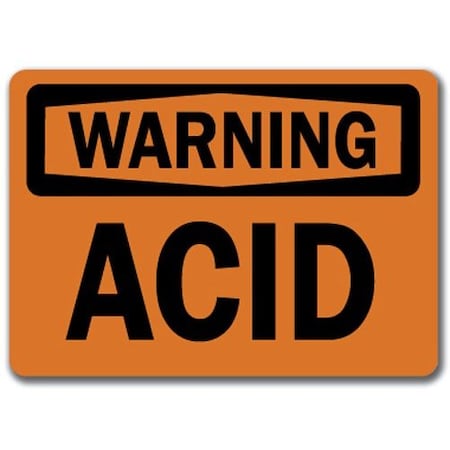 Signmission Safety Sign, 14 in Height, Plastic, Acid WS-Acid